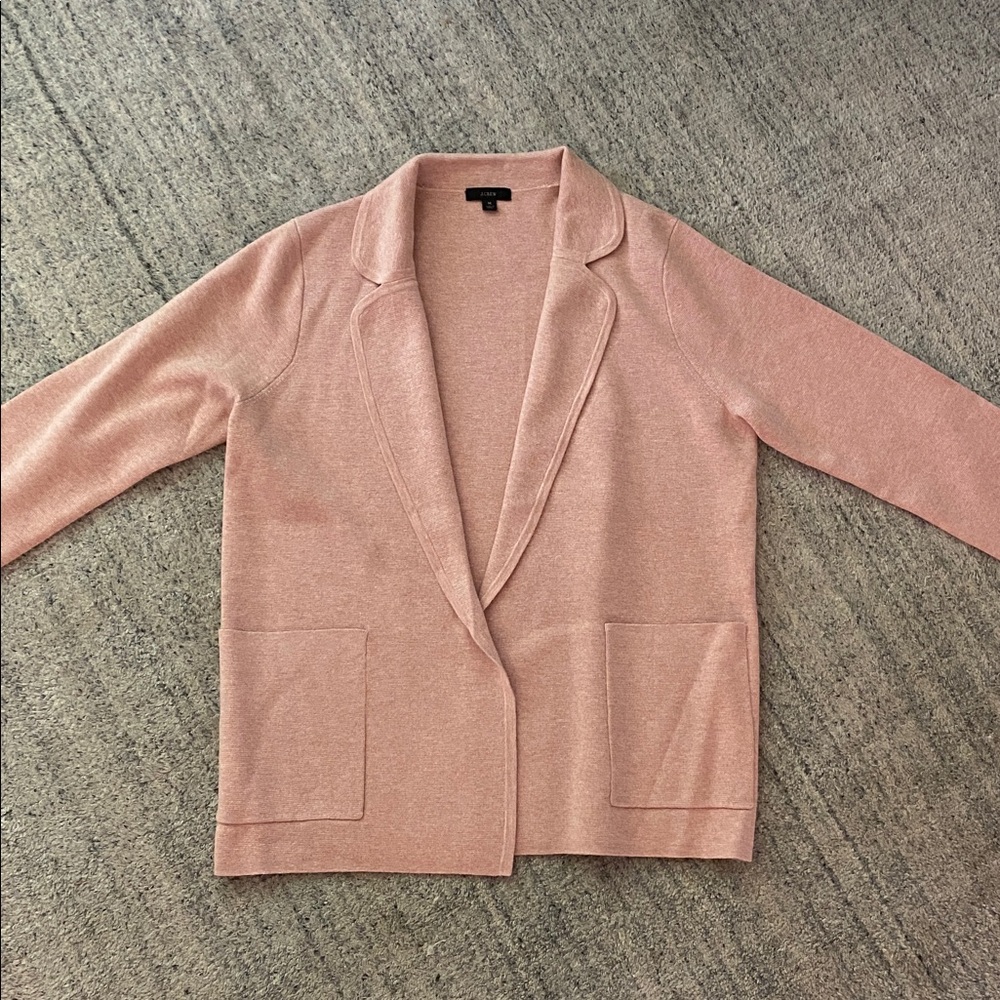 J. Crew Light Pink Knit Sweater Blazer